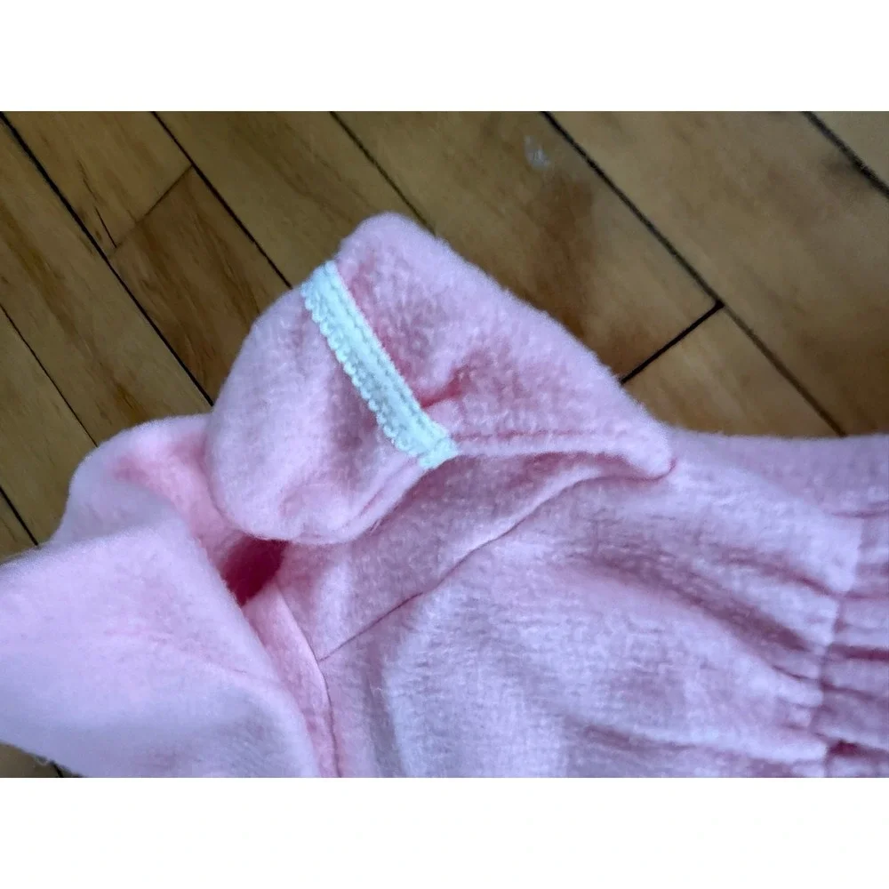 VTG Bunny Warmer Carriage suit mushroom patch‎ in pink with original dust bag